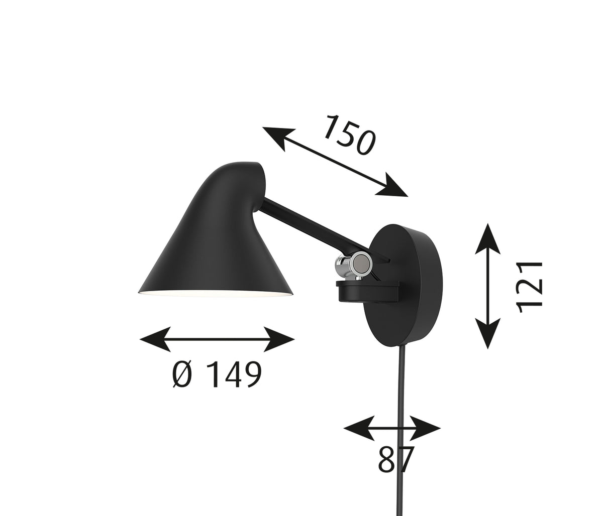 Louis Poulsen NJP Wandleuchte LED kurzer Arm