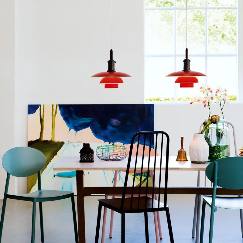 PH 3½-3 Pendelleuchte, Rot von Poul Henningsen