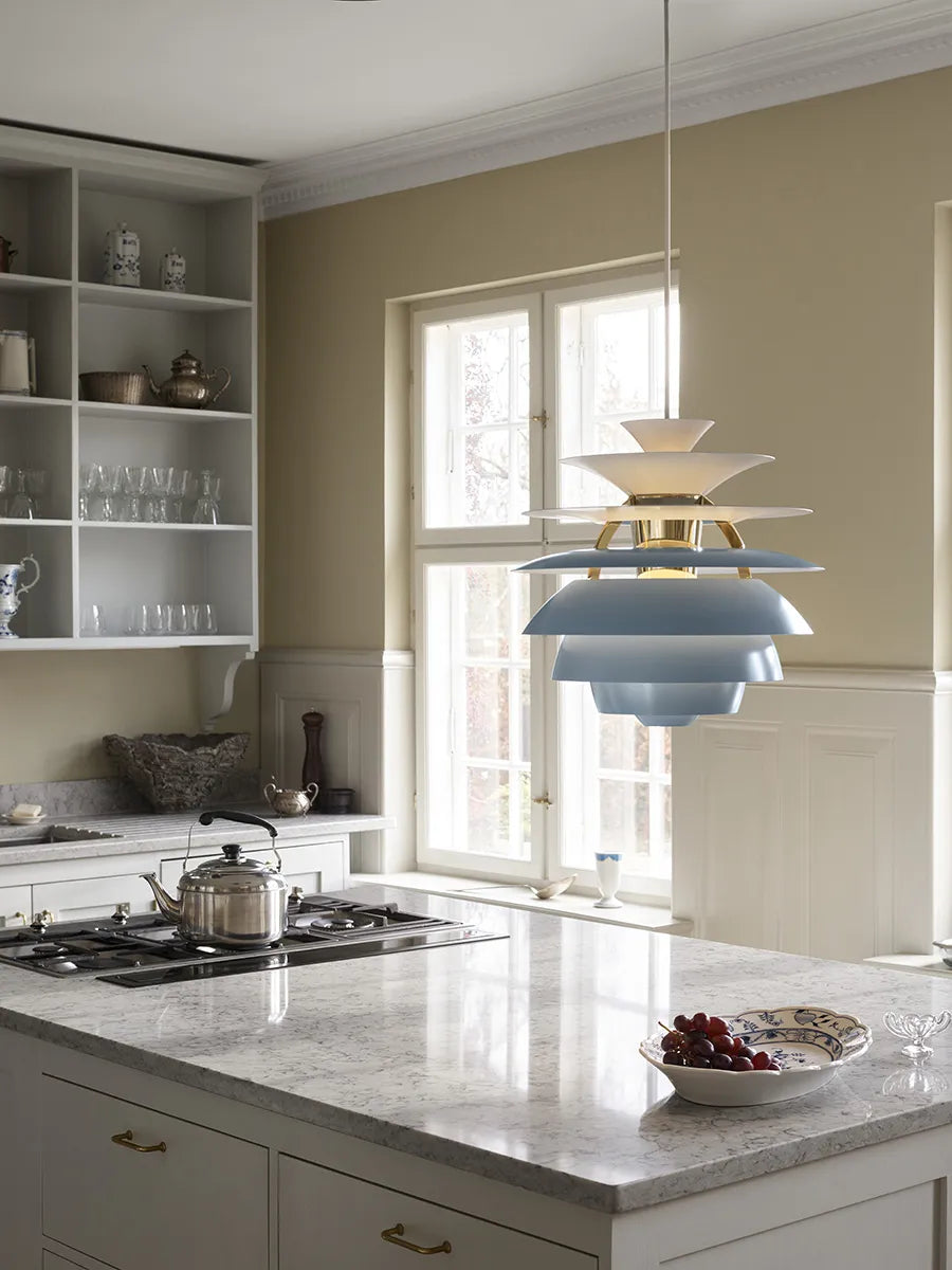 PH Snowball, dusty blue/chrome von Poul Henningsen
